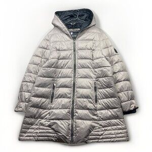 Ookpik Sky Long Jacket Womens 2X Off-White Full-Zip Quilted Puffer Outdoors